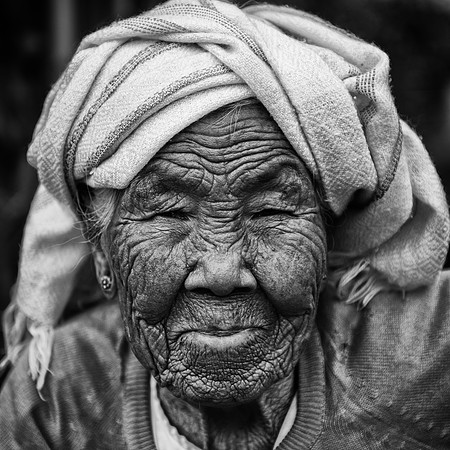 Village matriarch, near Mandalay, Burma