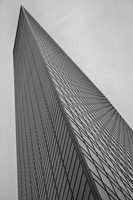 Tokyo Leaning skyscraper BW