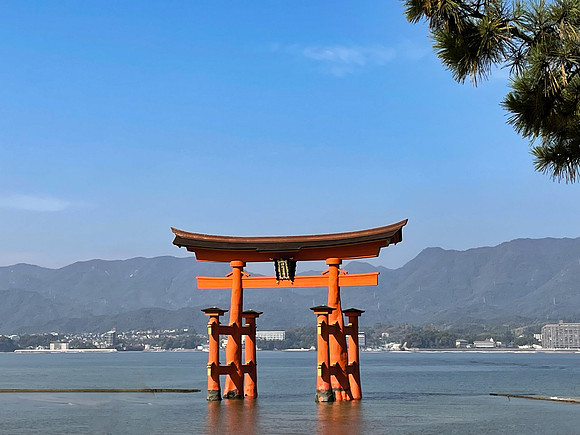 Miyajima torii gate in sea