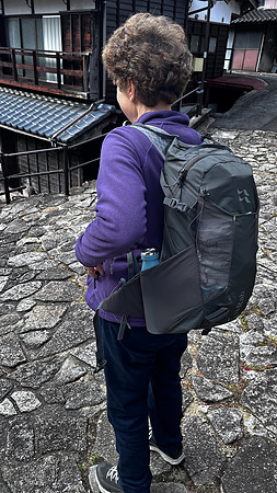 Tsumago hike Jenni rucksack