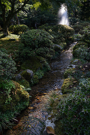 Kanazawa castle gardens stream