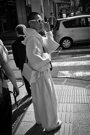 Tokyo street model BW