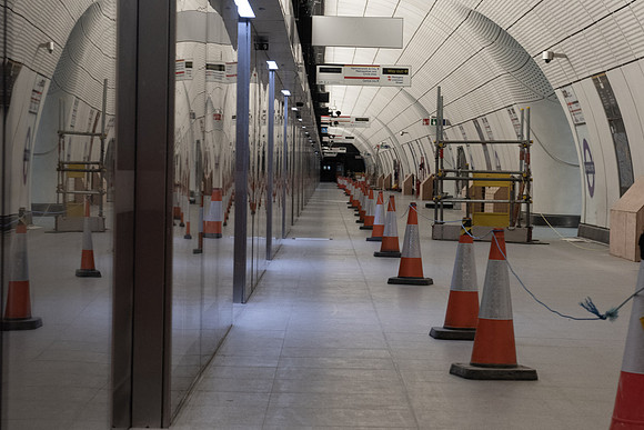 Crossrail platform cones