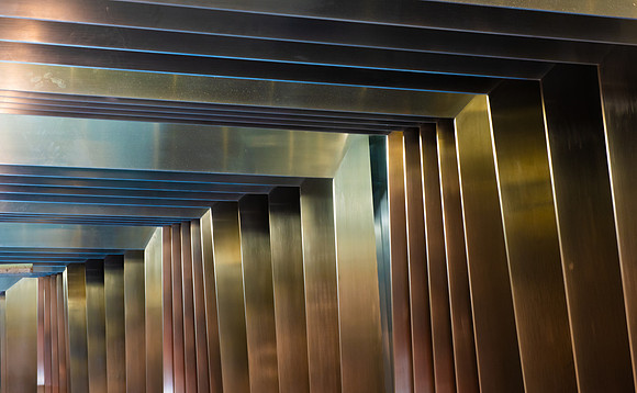 Crossrail street entrance metal ceiling 2
