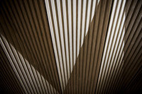 Crossrail Moorgate ticket hall pinstripe ceiling
