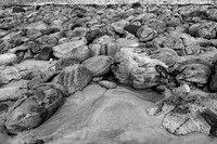 Eigg rocks BW