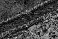 Llanberis zig zag path wall BW 1