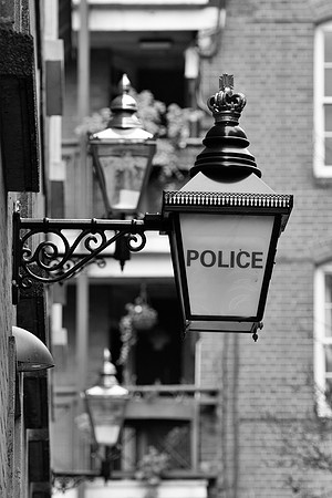 Bow Street police lamp BW