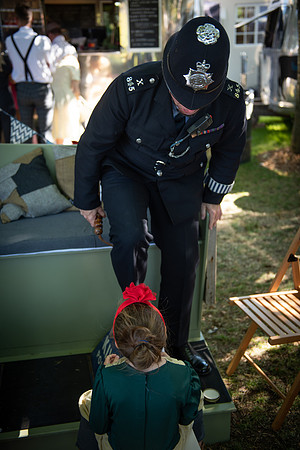 Goodwood policeman and child