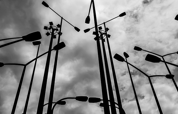 Lamp post sculpture near Bilbao Museum of Fine Arts