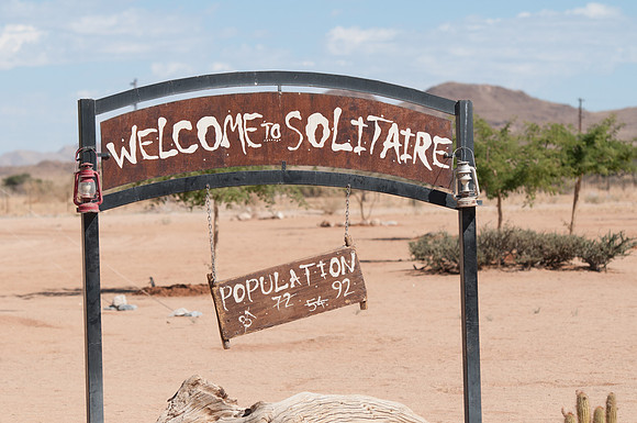 solitaire welcome sign