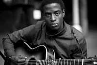 Columbia Road market blues guitarist bw 2
