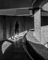 180119 Barbican runner shadows bw