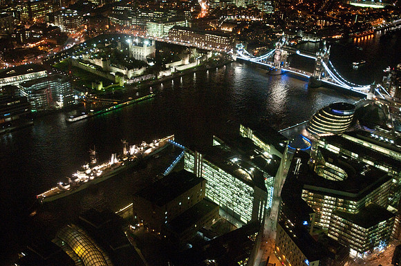 HMS Belfast from the Shard