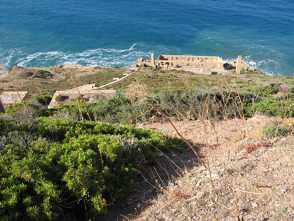 ore washing building on coast