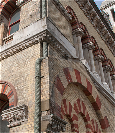 Brickwork and drainpipe