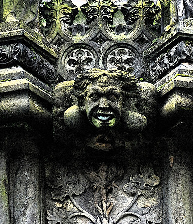 Edinburgh Hollyrood fountain gargoyle