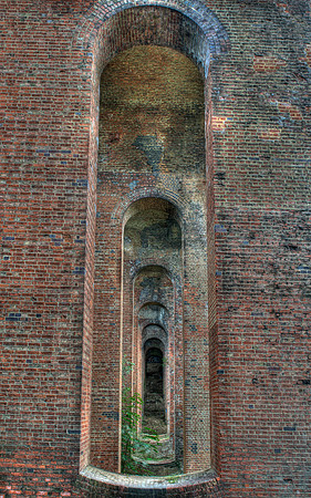 Brick piers under the Northern Line viaduct