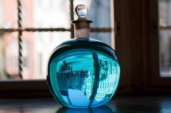 apothecary flask blue