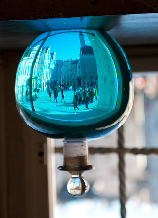 apothecary flask blue portrait upside down