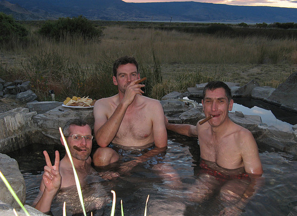Sunset in the hot springs