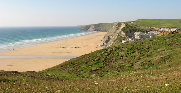 Watergate Bay hotel and beach