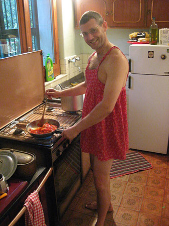 MK in apron