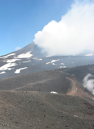 Etna summit smoke