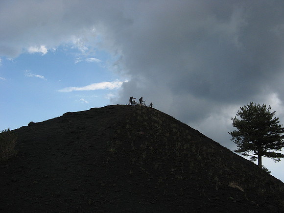 Hill climb silhouette