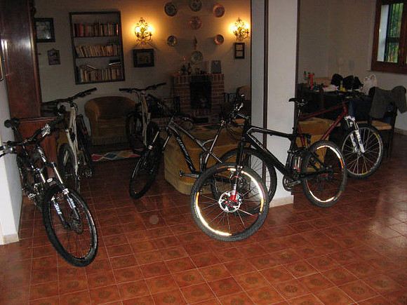 bikes in lounge