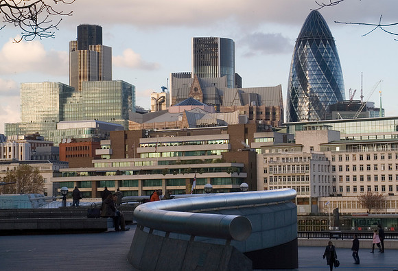 city skyline from south bank