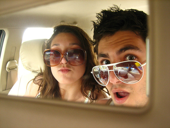 lib ryan glasses in mirror