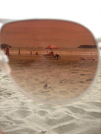 manuel antonio beach through glasses