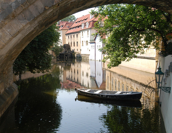 boat under bridge