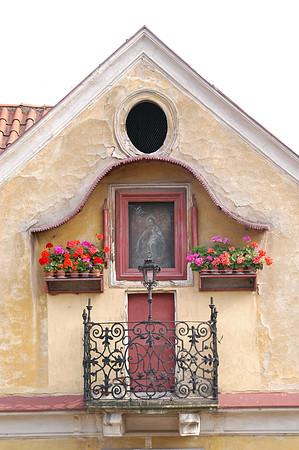 balcony with flowers