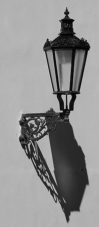 alley lights bw