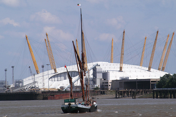 Thames barge and Dome landscape
