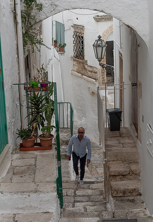 Ostuni man on steps