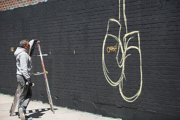 The Bushwick Collective at work, Brooklyn, New York City