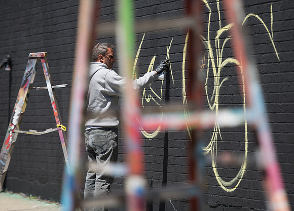 The Bushwick Collective at work, Brooklyn, New York City