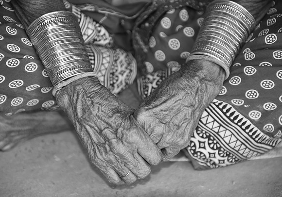 Hands of village matriarch, Rohet Garh, Rajasthan