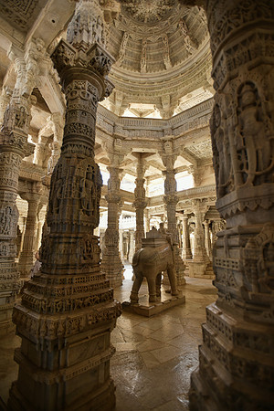 Inside of Jain Temple, Ranakpur, West Bengal
