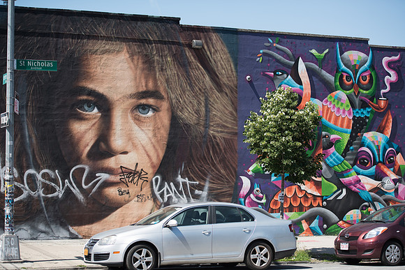 The Bushwick Collective artwork, St Nicholas St., Brooklyn, New York City