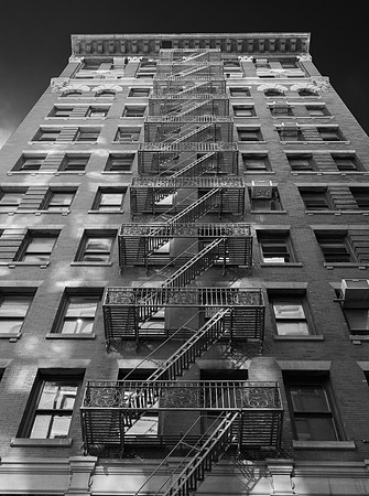New York fire escapes, Greene St, SoHo, New York