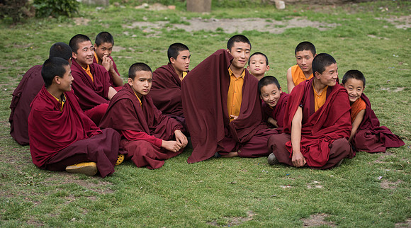 Tibetan monk novices, Pelling, Sikkim