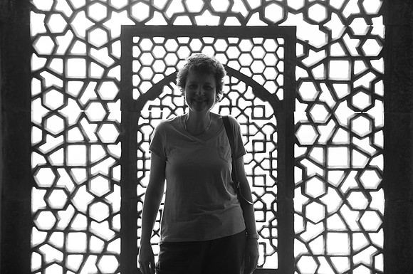 Jenni silhouette, jali screen, Hindu temple, Jodhpur