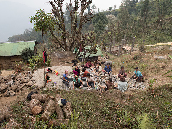 Village house building, near Yuksom