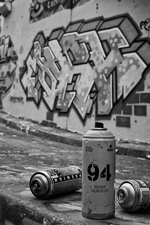 Leake Street Waterloo graffiti cans