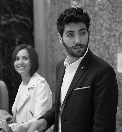 City Hall Ryan and Sarah B&W