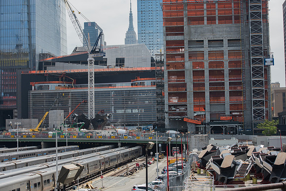 Hudson Yards stairways and trains